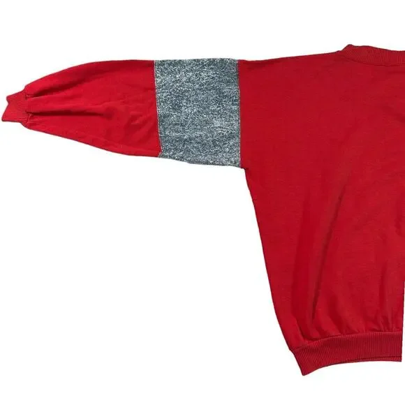 VTG Caribe Sportswear Grand Canyon Graphic Colorblock Sweatshirt Red Gray Sz XL - Picture 6 of 11